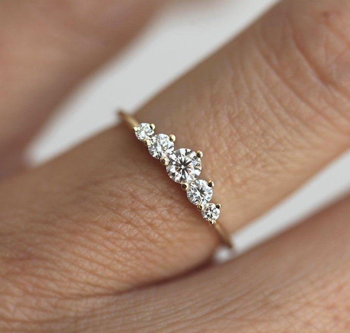 Azra Multi Stone Diamond Ring – Modern Cluster Ring | Capucinne