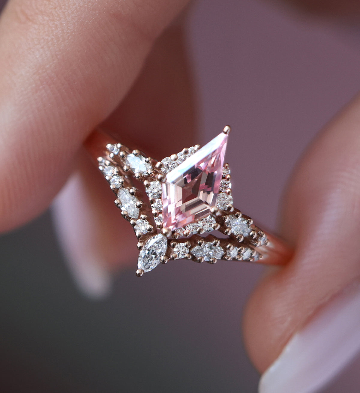 Kite Lab Peach Sapphire Ring