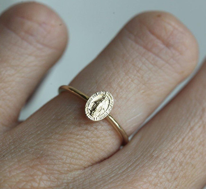 Maria Virgin Mary Charm Ring – Religious Ring | Capucinne