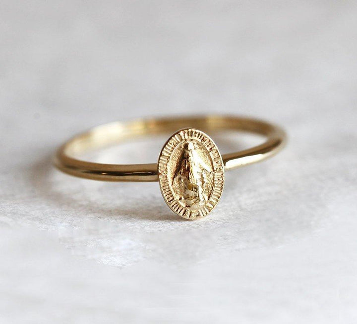 Maria Virgin Mary Charm Ring – Religious Ring | Capucinne