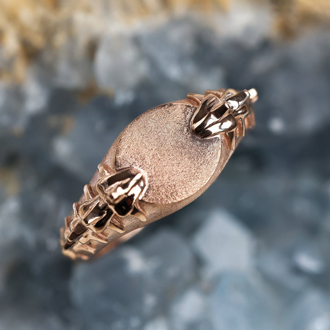 Orson Echelon Serpent Oval Wide Signet Ring – Mens Ring | Capucinne